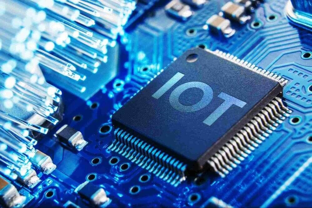 Industrial IoT sensors connected to equipment